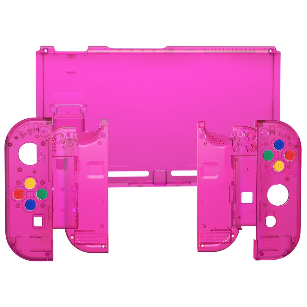 Custom DIY Replacement Case Shell for eXtremeRate Back Plate for Switch Console Made of Clear Holder Handle Controller Housing for and Full Button Set