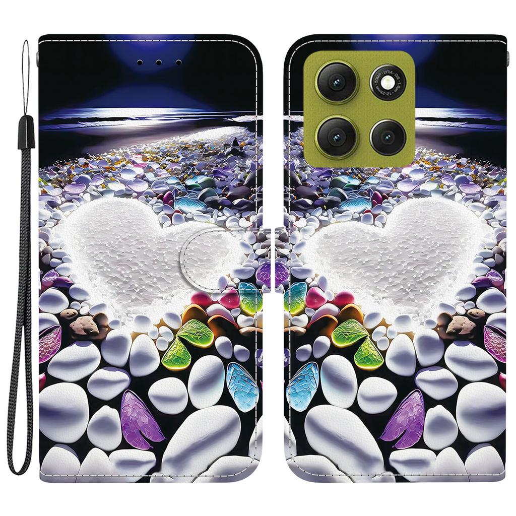 For Motorola Moto G86 5G Case Pattern Printing Leather Flip Wallet Phone Cover with Lanyard