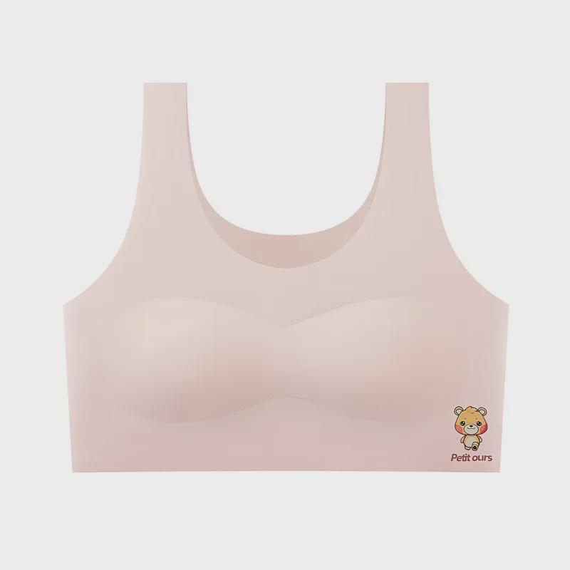 Seamless Ice Silk Cartoon Bra for Teen Girls - Comfortable and Stylish