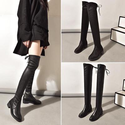 Mode 2025 Bottes Longues en Cuir Bottes Cuisardes pour Femmes Automne et Hiver Nouvelles Bottes Stretch à Talons Hauts à Tige Longue