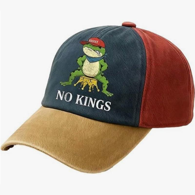 Frog Resists Washed Cotton Hat Men's Old Daddy Hat Vintage Printed Soft Top Baseball Cap