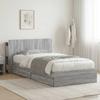 Bed Frame with Storage Space Grey Sonoma 90 x 200 cm Particleboard