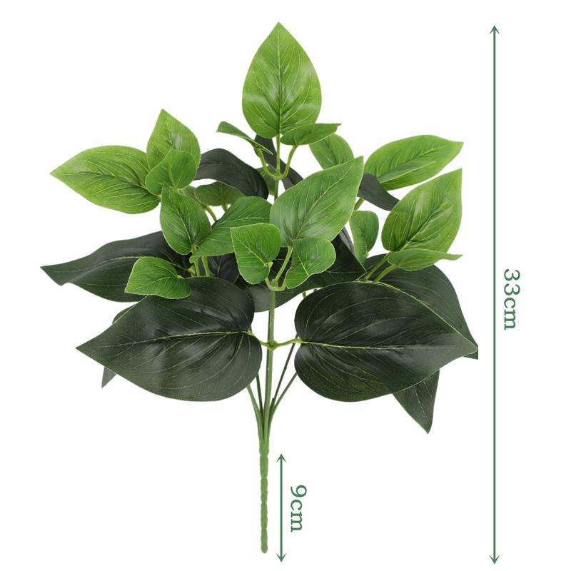 Artificial Green Plants, Home Decor Fake Plants Green Leaves Home Garden Room Decoration Wedding Decor