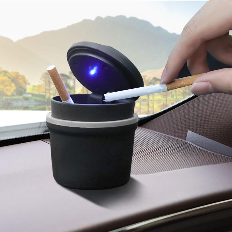 Car LED Portable Multifunctional Ashtray Car Accessories for Skoda Octavia Enyaq Rapid Karoq Derivati Fabia Kodiaq Kamiq Superb Yeti