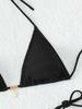 Seestern-Anhänger Dreieckskörbchen Sexy Zweiteiler Krawatten-Bikini-Set Elegant