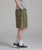 Noming Chino Single-Pleat Strap Wide Bermuda Shorts - Khaki