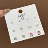 Korean Version of Niche One-week Stud Earrings Set Ins Cute and Small Alloy Electroplating Temperament Point Diamond Earrings