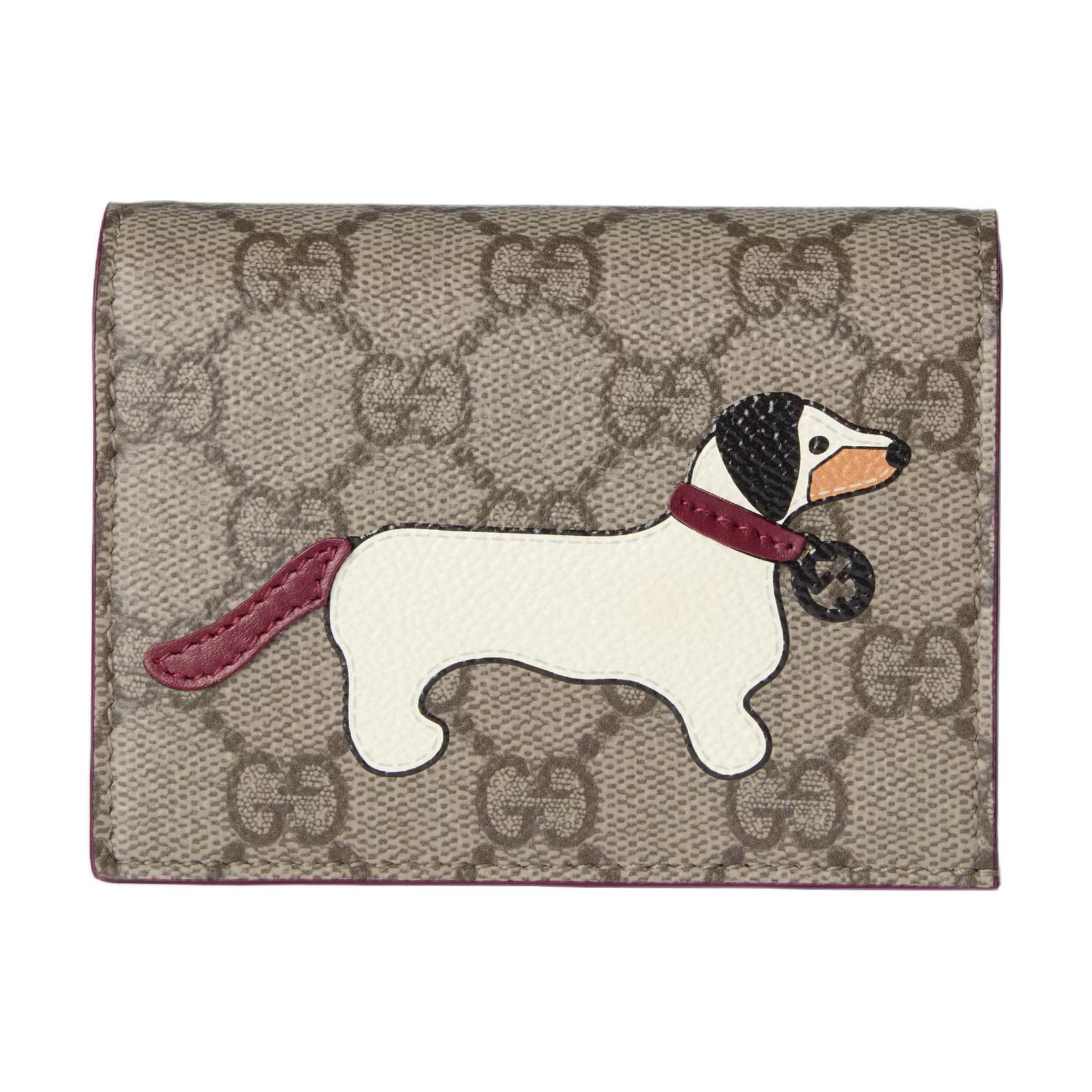 

Gucci Animal Print Snap-Button Closure Coated Fabric Wallet Mini Women S Beige With Dark Brown Stitching Gift Set(Basic Set+Box+Shopping Bag) бежевий/коричневий