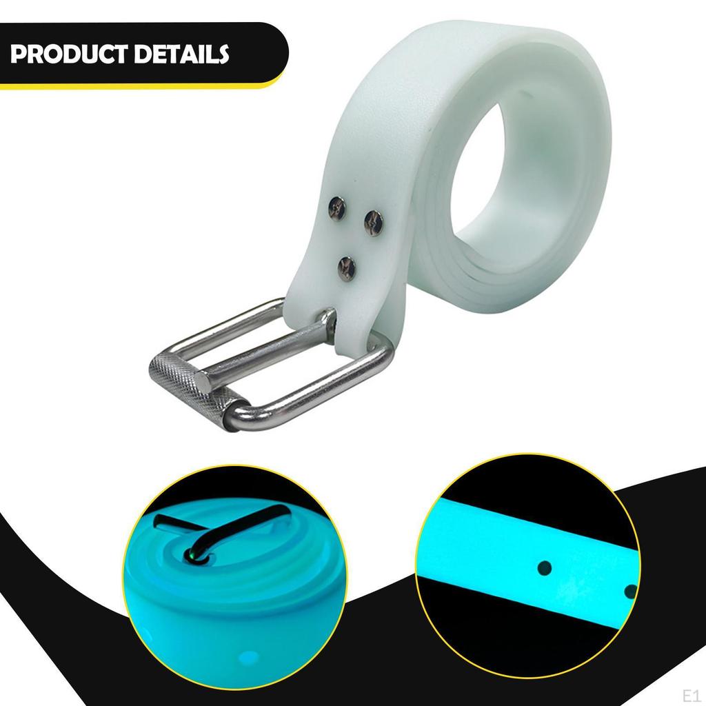 1.3M Glow in Dark Diving Weight Belt, Portable Snorkeling Quick Release Buckle for
