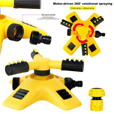 Lawn & Garden Sprinklers 3 Arm Rotating Water Sprinkler for Watering Your Plants Flowers Veggies