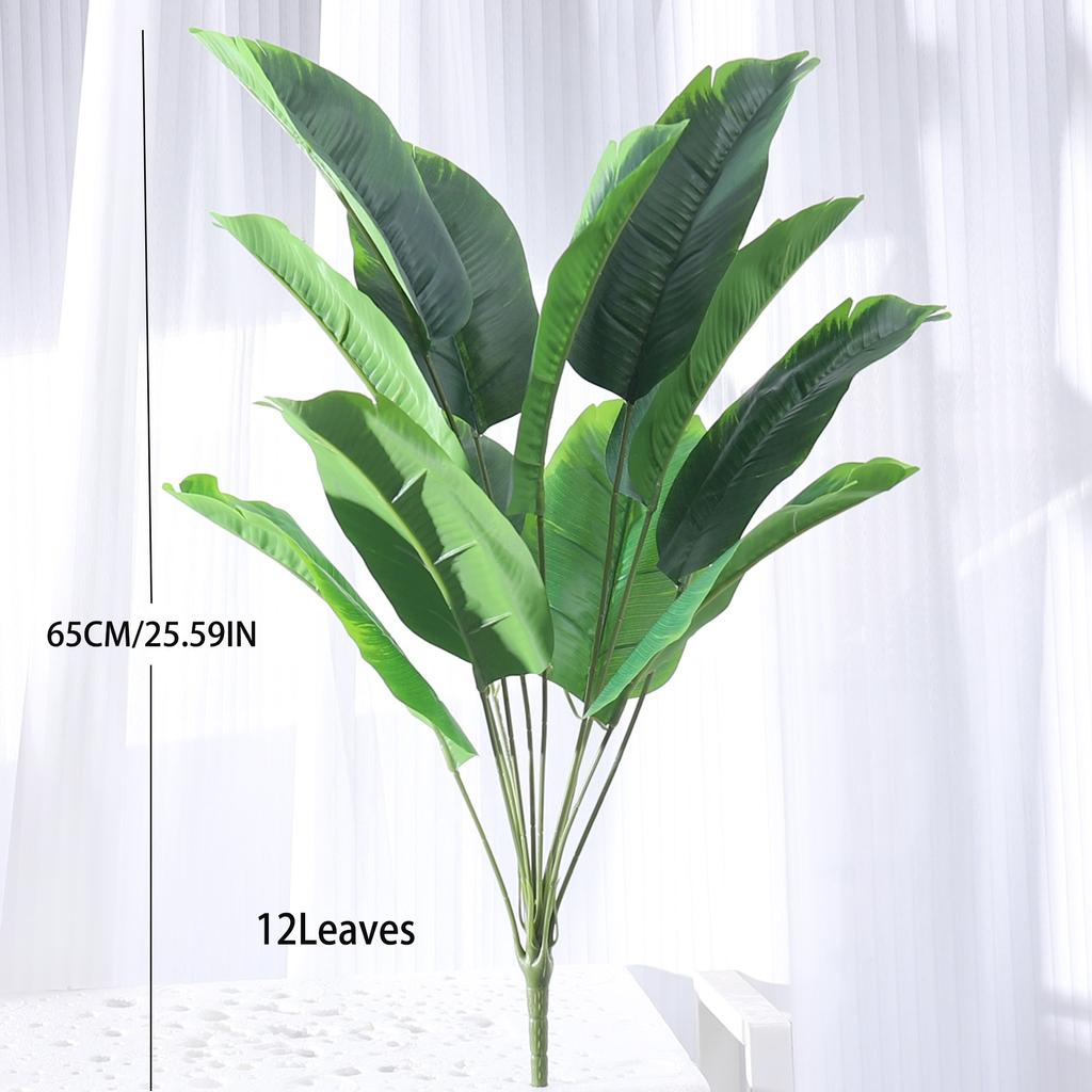 1pc Large Tropical Palm Tree Artificial Plants Fake Banana Plants Leaves Real Touch Plastic Monstera For Home Garden Party Decor