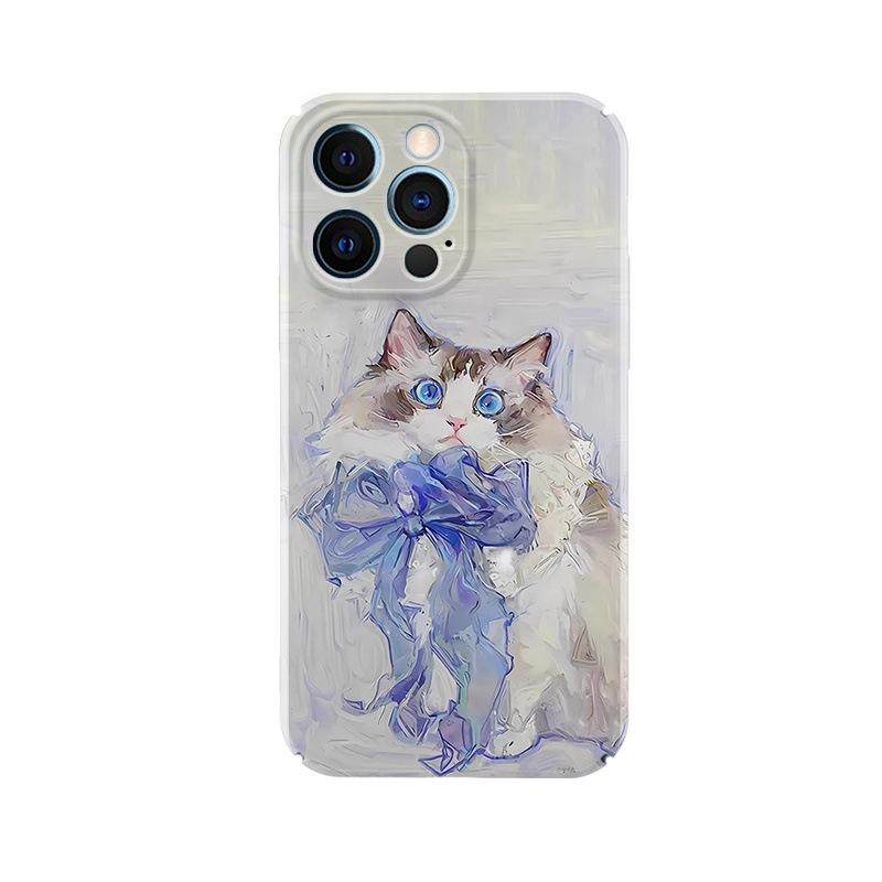 

Art Cat for Apple 17promax Cartoon Cute for IPhone16pro Lens All-Inclusive 15 New Style For Apple 7