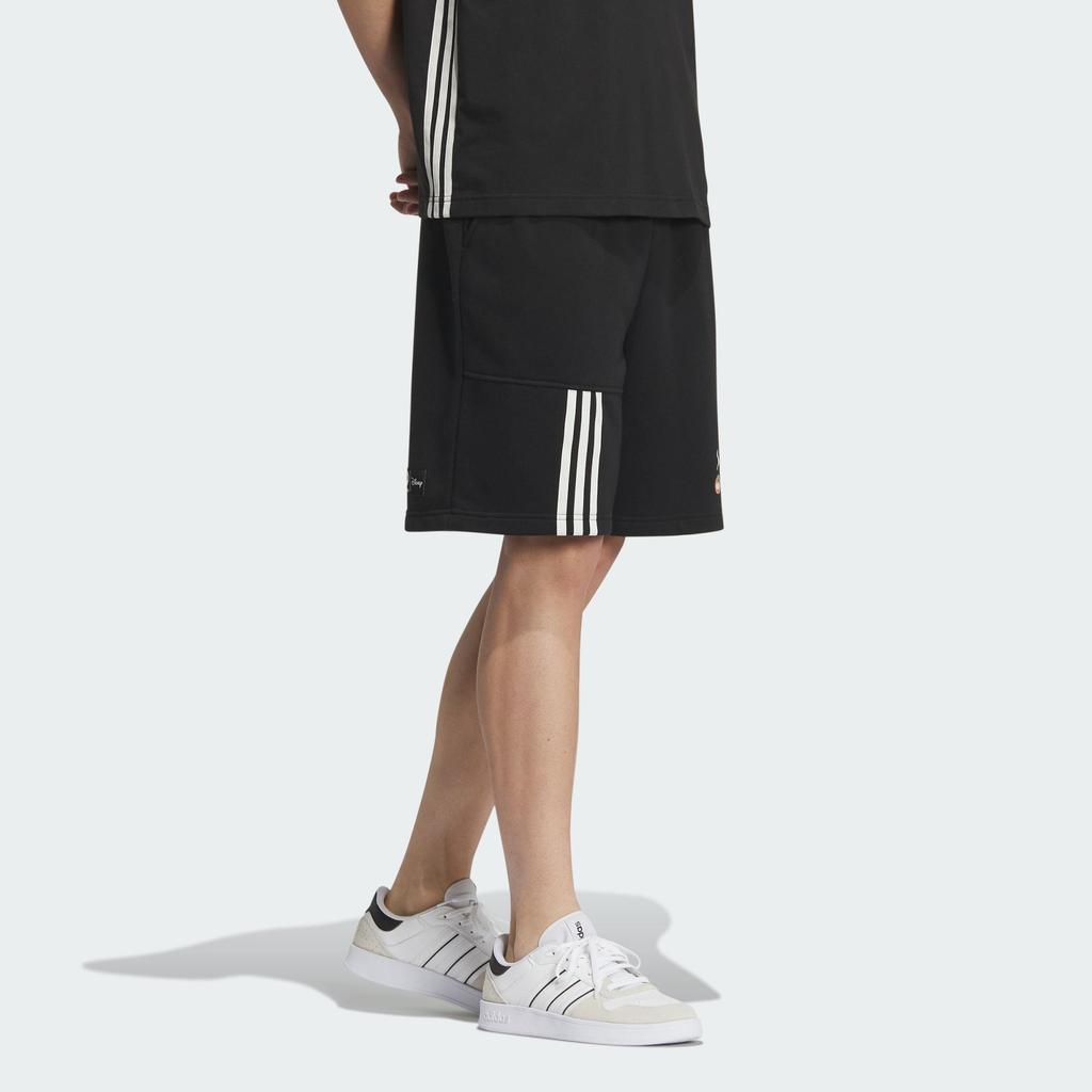 Adidas Neo X Disney Toy Story Casual Quarter-Stripe Cartoon Print Drawstring Shorts Men Bottoms Black IP9371