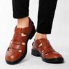 Men's Breathable Perforated Leather Sandals - Business Casual Thick Sole