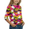 Kids Casual Long Sleeve T-Shirt with Halloween Print Round Neck for Party Costume