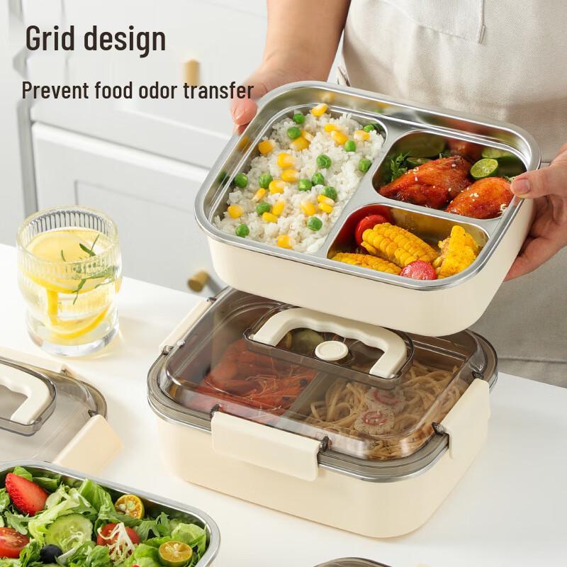 Shengjia 304 Stainless Steel Microwave Lunch Box with Carry Handle