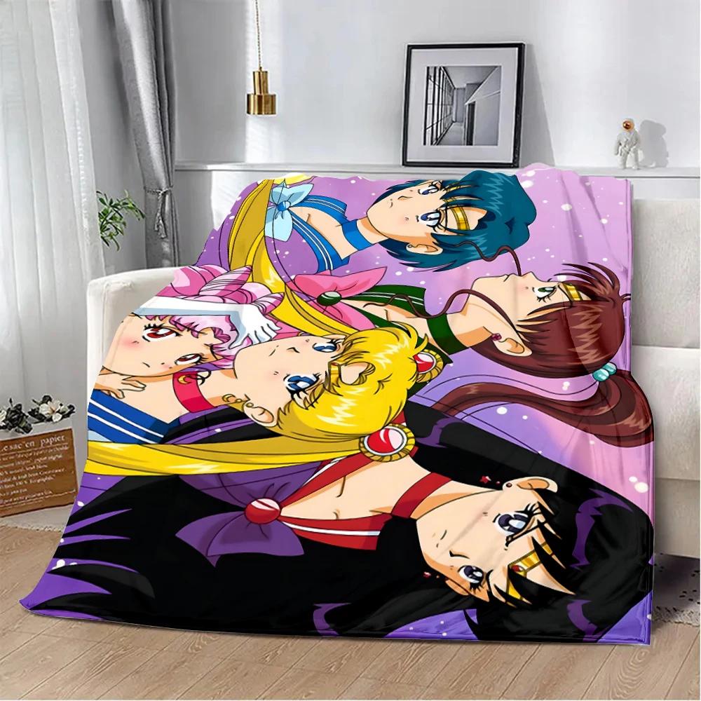 Anime Sailor Moons Printed Blanket Picnic Blankets Warm Blanket Soft and Comfortable Blanket Home Travel Birthday Gift