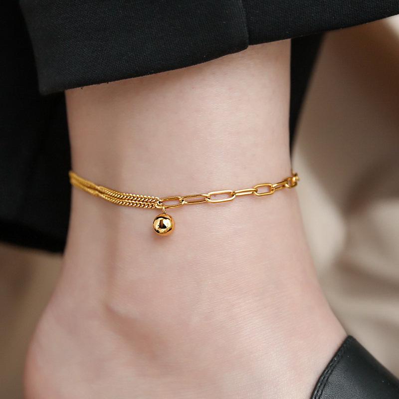 Stylish Titanium Steel Heart Anklet for Women – Durable, Versatile Beach Foot Chain
