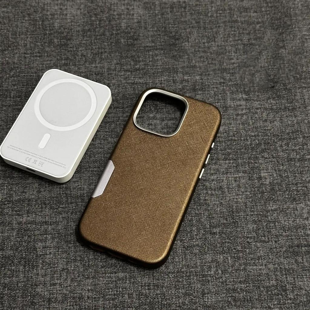 Cross Pattern Leather Phone Case for Apple iPhone 16 ProMax - Leather Hard Shell Shockproof with Camera Button Cover On iPhone 16/15/14/Pro/Pro Max