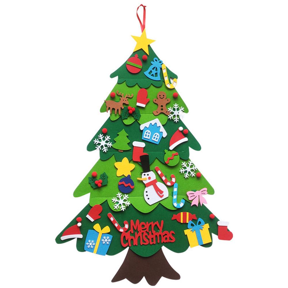 

Настенная фетровая рождественская елка с украшениями настенная самодельная рождественская елка съемная рождественская дверь настенный декор