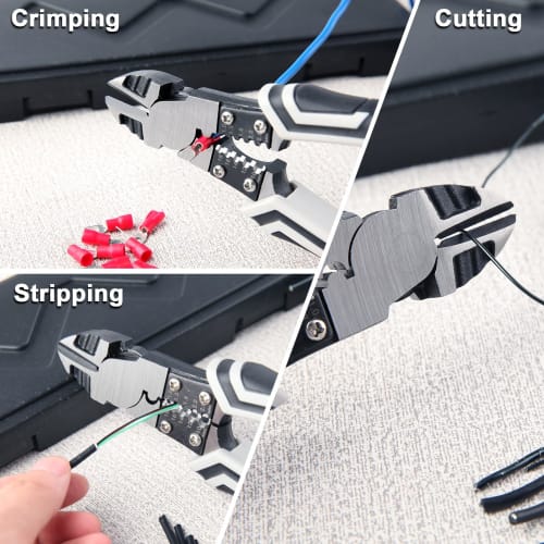 LEONTOOL Multi-Function Precision Nippers, Heavy-Duty Power Nippers for Electricians, Professional Electrician's Nippers, Precision Crimping Pliers, C