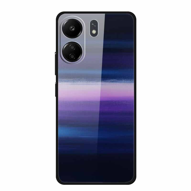 Für Redmi 12C 13C 11A Handyhülle Gehärtetes Glas Harte Abdeckung für Xiaomi Redmi 12 C 13 C 11 A Hülle Bunte Blumen Rückseitenhüllen