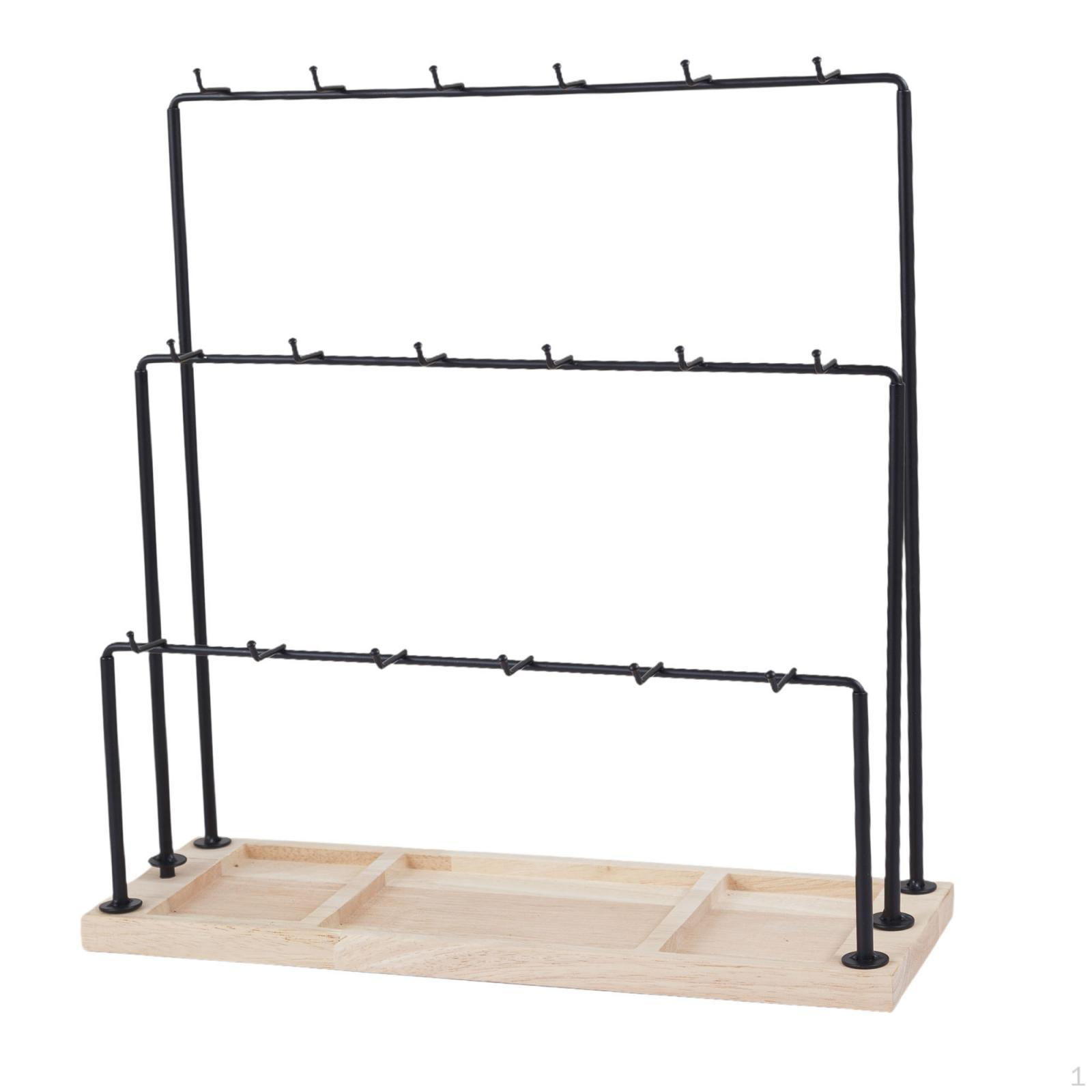 

Earrings Display Stand Jewelry Holder Dresser Shop Stable Base Storage Rack with Hooks for