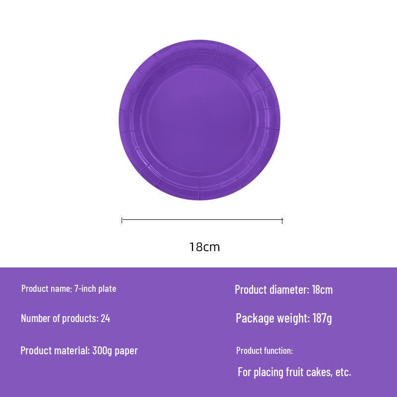 Purple Disposable Tableware Set for Birthdays & Camping: Includes Plates, Cups, Napkins, Tablecloths, Cutlery
