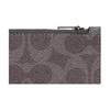 Coach Signature 12 Brand Print Coated Canvas And Leather Card Holder Unisex Accessories Gray Charcoal CV764-QBYFT