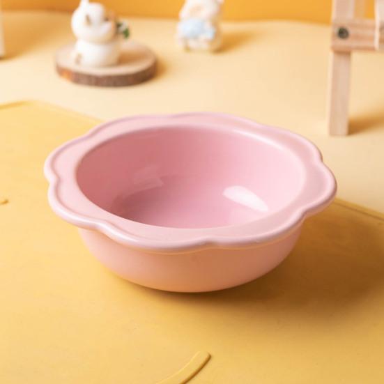 Baizihuahu Pet Ceramic Bowl with Flower Lace, Stable Base Acrylic Stand, Anti-Tip Design Dish for Cats And Dogs Food Water