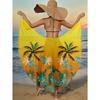 Flamingo Tropical Print Beach Cover Up Loose Sleeveless Backless Maxi Dress