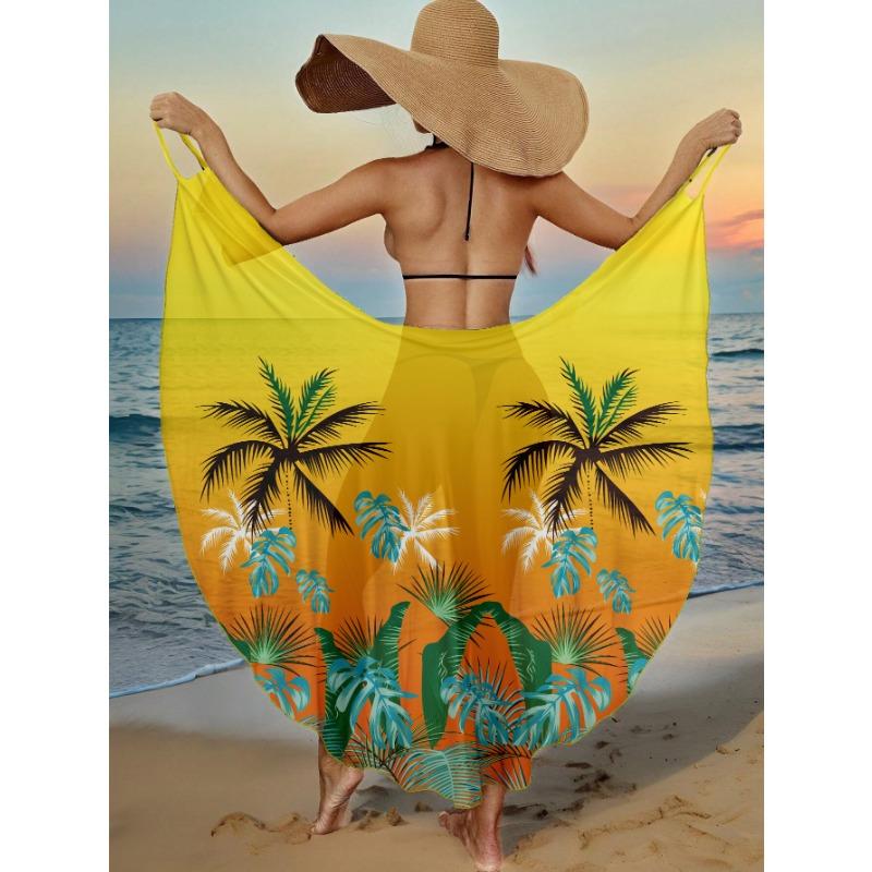 Flamingo Tropical Print Beach Cover Up Loose Sleeveless Backless Maxi Dress