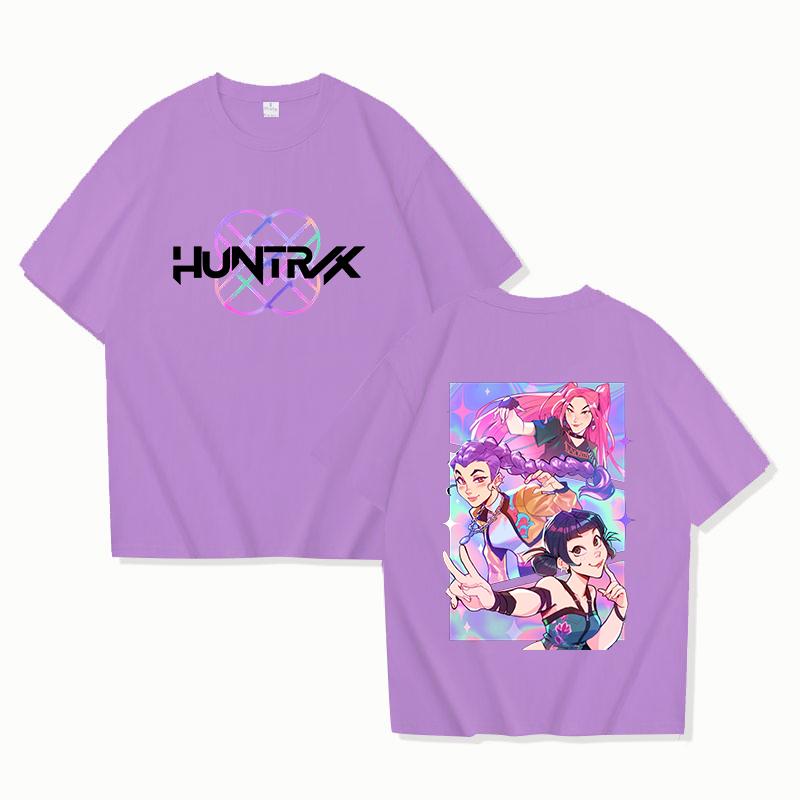 New Women's Fashion Funny Kpop Demon Hunters Graphic Print T Shirt Summer Unisex Loose Casual Plus Size Tee Tops