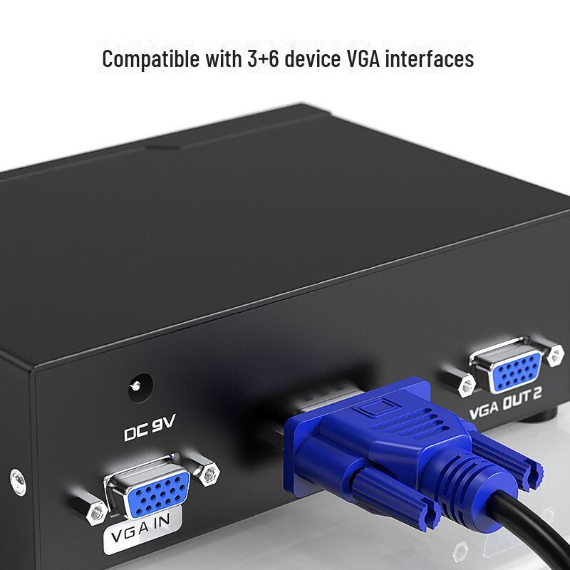 Biaz HD VGA Cable with Dual Magnetic Rings - Blue, for Computer, TV, Projector Display (3+6 Wire Core)