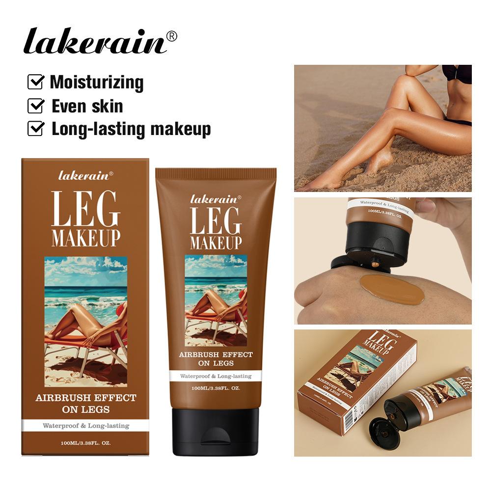 Leg Makeup Deep Brown Skin Tone Body Bronzer 100ml Waterproof Long-Lasting Natural Coverage