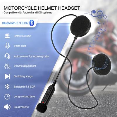 Bluetooth 5.3 Motorradhelm Headset Drahtloses Freisprech-Anrufkit Stereo für Fahrer beim Fahren MP3-Musikplayer Ultradünner Kopfhörer