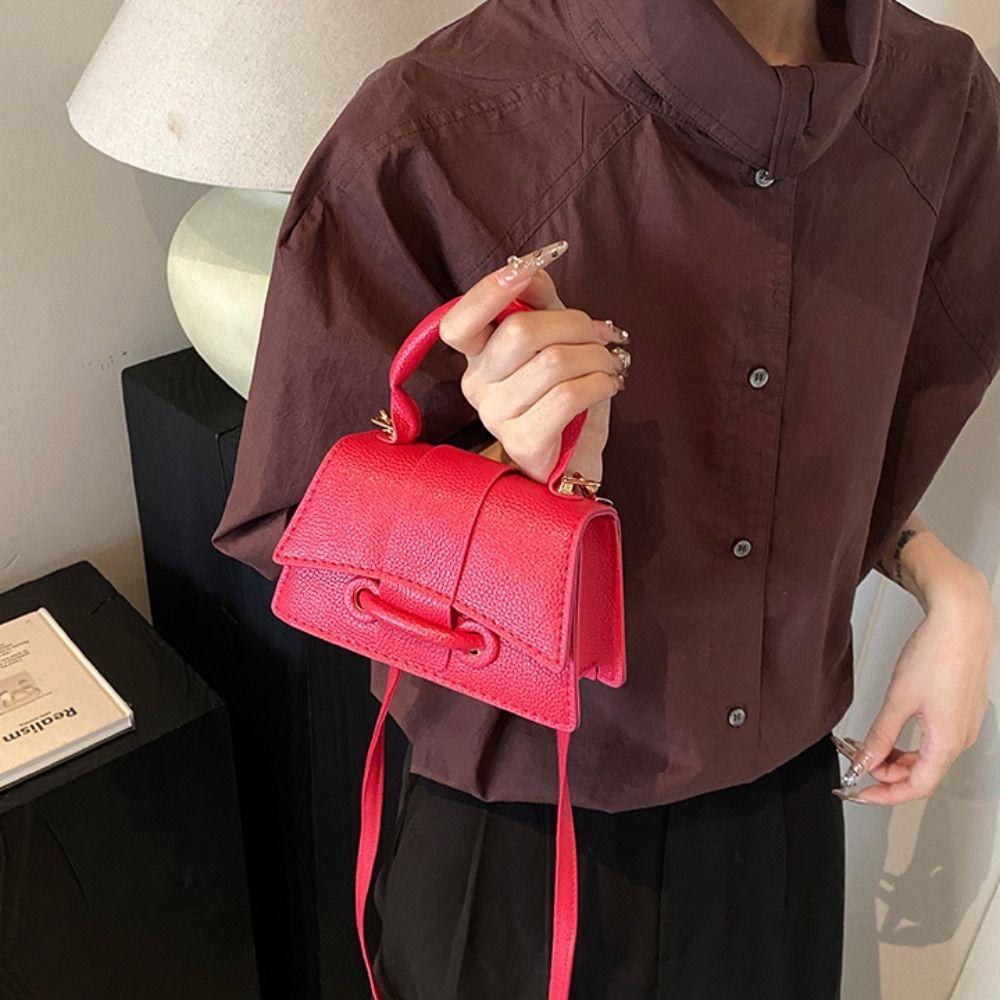 Pu Leather Chic Crossbody Bag Solid Color Women's Shoulder Bag Casual Mini Coin Purse Travel