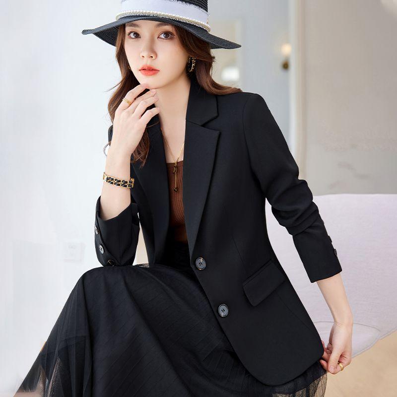 Apricot Casual Suit Jacket Female New Autumn  Winter Temperament High-end Design Suit Formal Wear