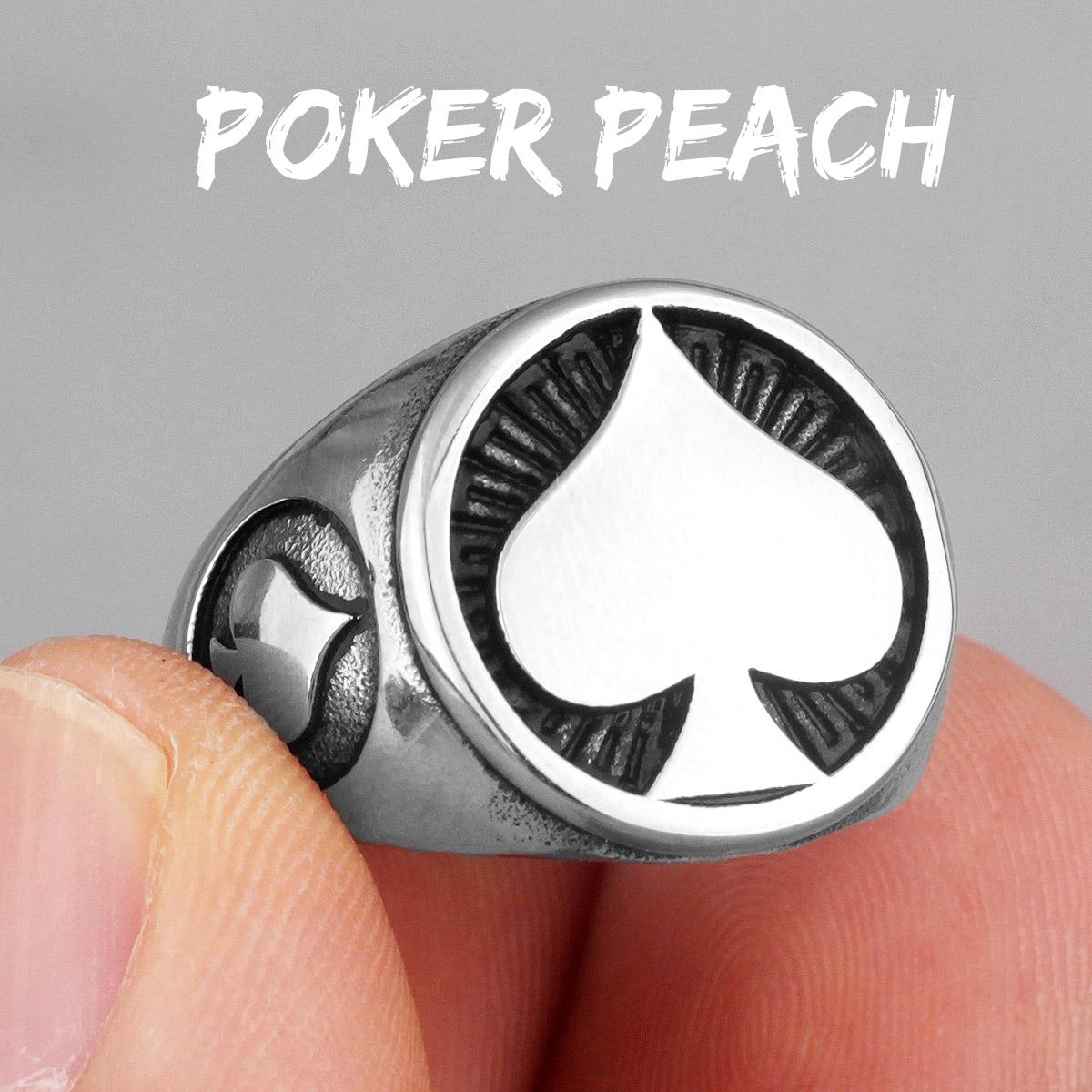 

Кольца для покера «Пики удачи» из нержавеющей стали для мужчин, уникальные в стиле панк-хип-хоп для мужчин, парней, байкеров, ювелирных изделий, креативных подарков 10