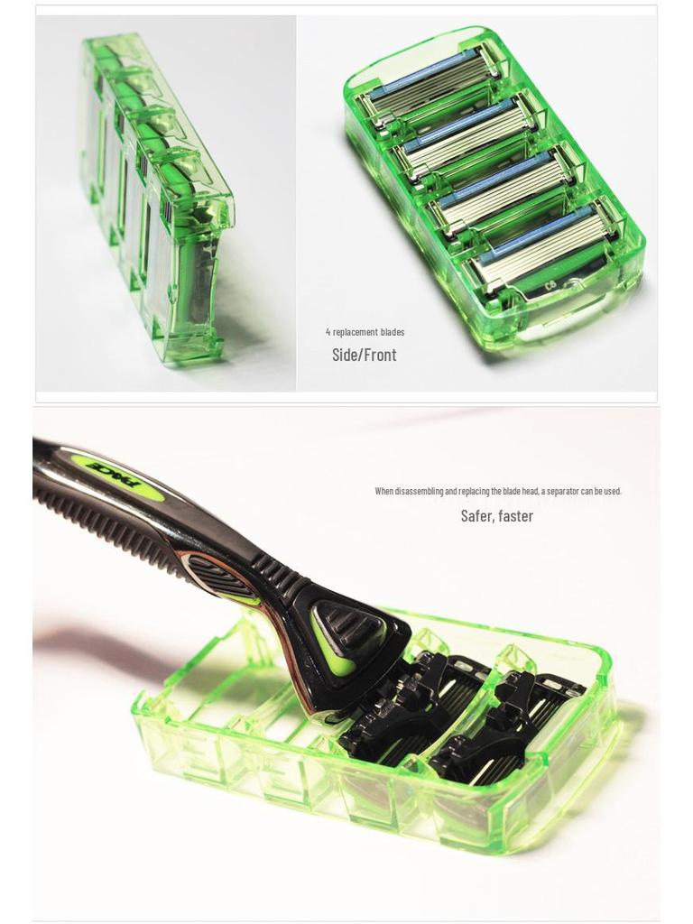 Dorco SXA1040 Men's Manual Razor with 6 Blades, Includes 4 Replacement Heads
