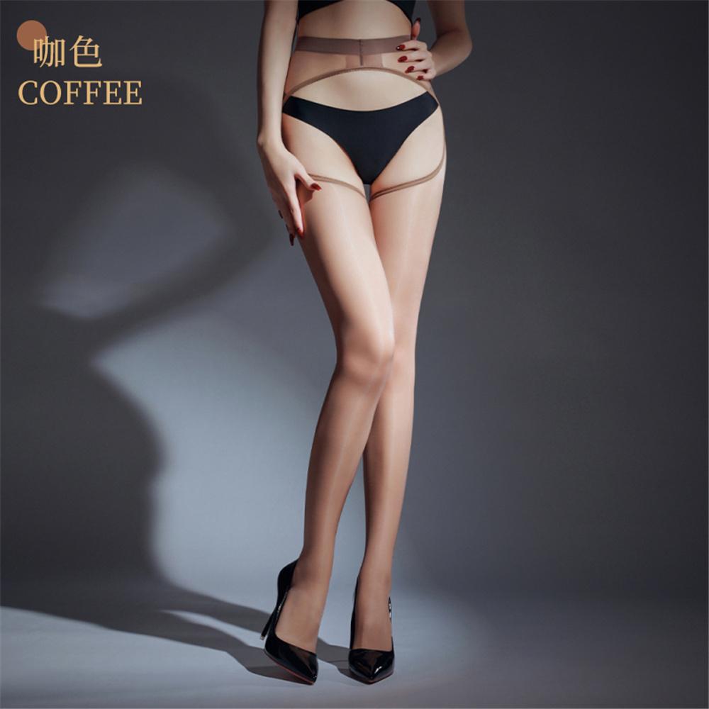 

Sexy Women 1D Thin Open Big Crotch Pantyhose High Elastic Tights Oil Shiny Glossy Sheer See Through Maid Stockings One Size