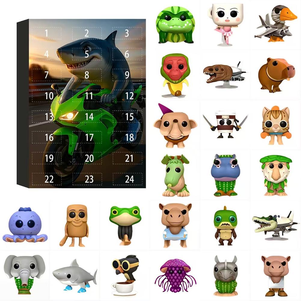 24PCS Italian Brainrot Tung Sahur Character Acrylic Stick Figure Model Blind Boxes Tralalero 2D flate Acrylic Keychain Model
