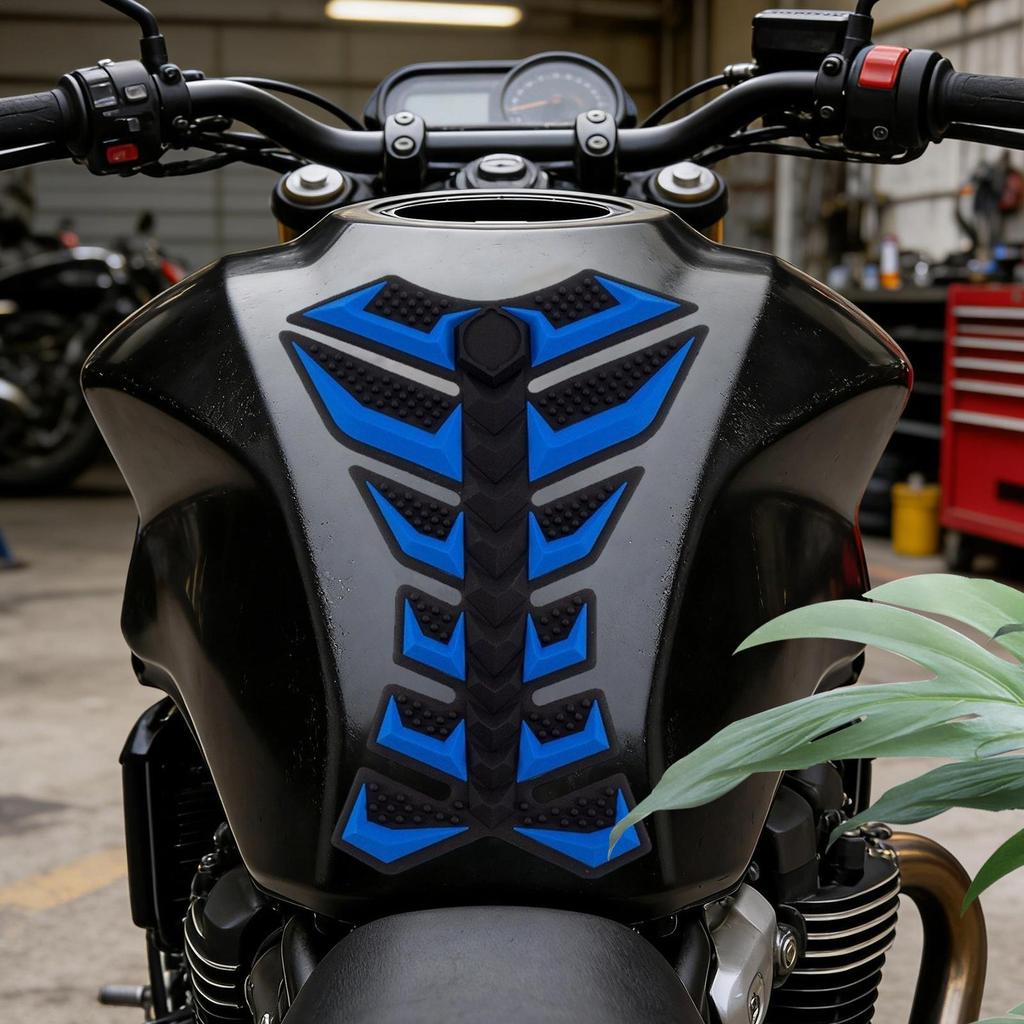 Motorcycle Stickers And Decals 3D Rubber Pad Fish Bone Design Protector Motorcycle Tank Pad Sticker For Adults Oil Tank Street