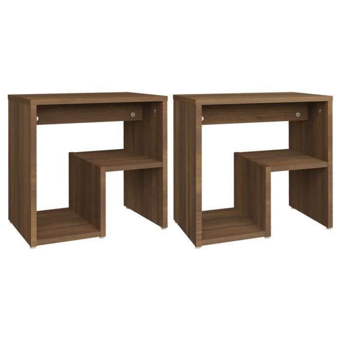 VidaXL Tables de chevet 2 pcs Chêne marron 40x30x40 cm Bois ingénierie 815182