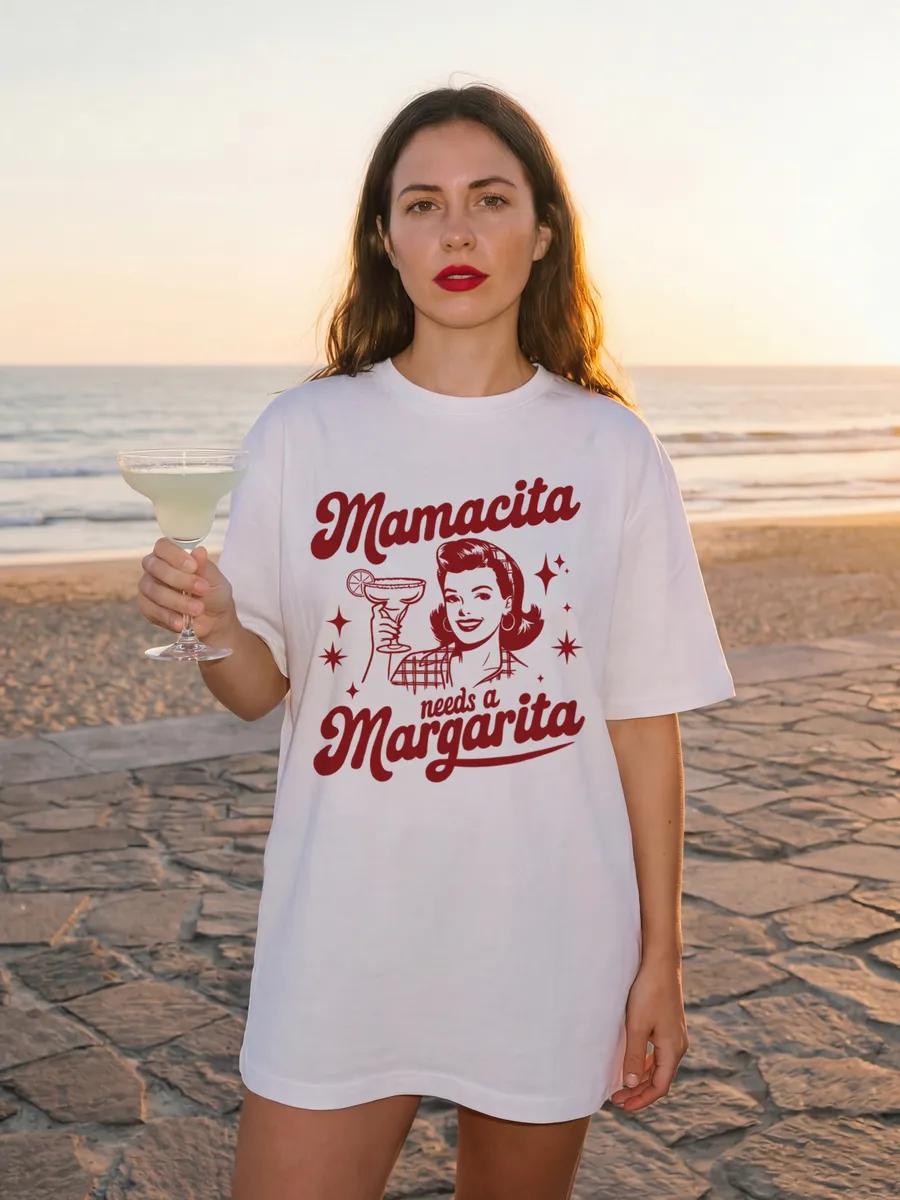 Oversized thick T-shirt mamacita margarita pinterest L