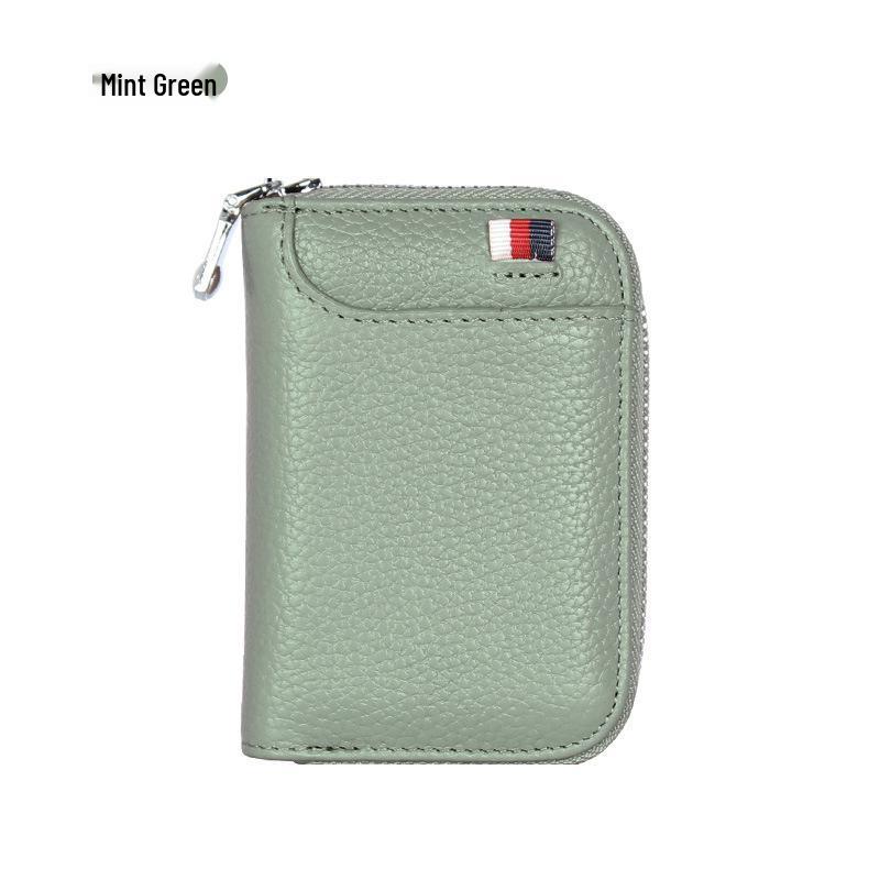 Top Grain Cowhide Anti-RFID Accordion Leather Card Holder with Multi-Card Slots