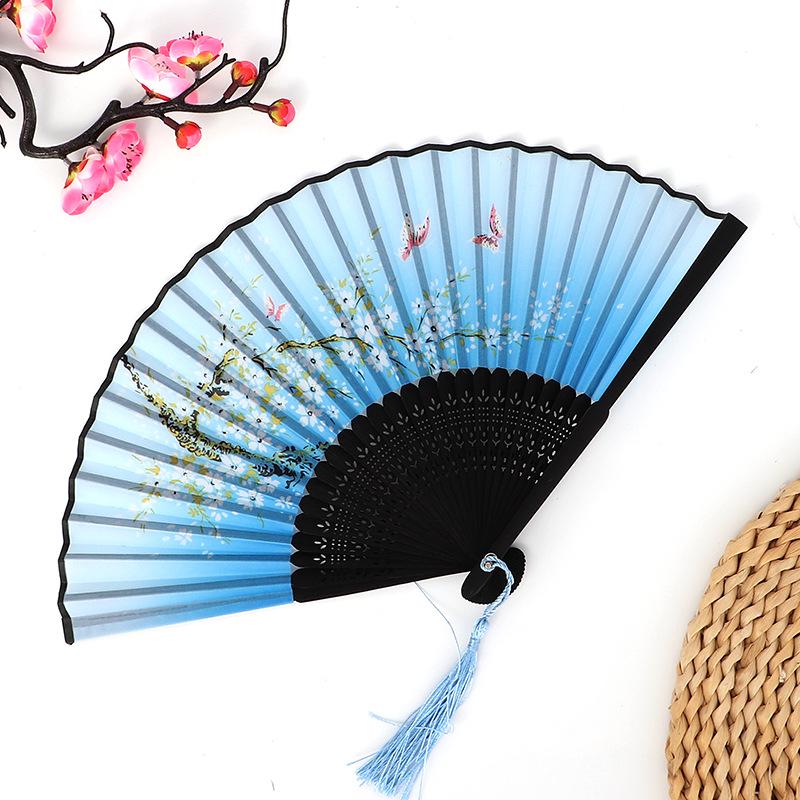 Hanfu skládací vějíř pro ženy inspirovaný japonským a čínským stylem – Scénický tanec bambusový styl