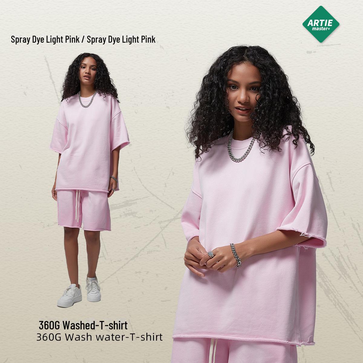 Футболка мужская летняя ARTIE 2024 года белая состаренная окрашенная распылением плотность 360 г стираная с легким начесом с короткими рукавами M 2779₽