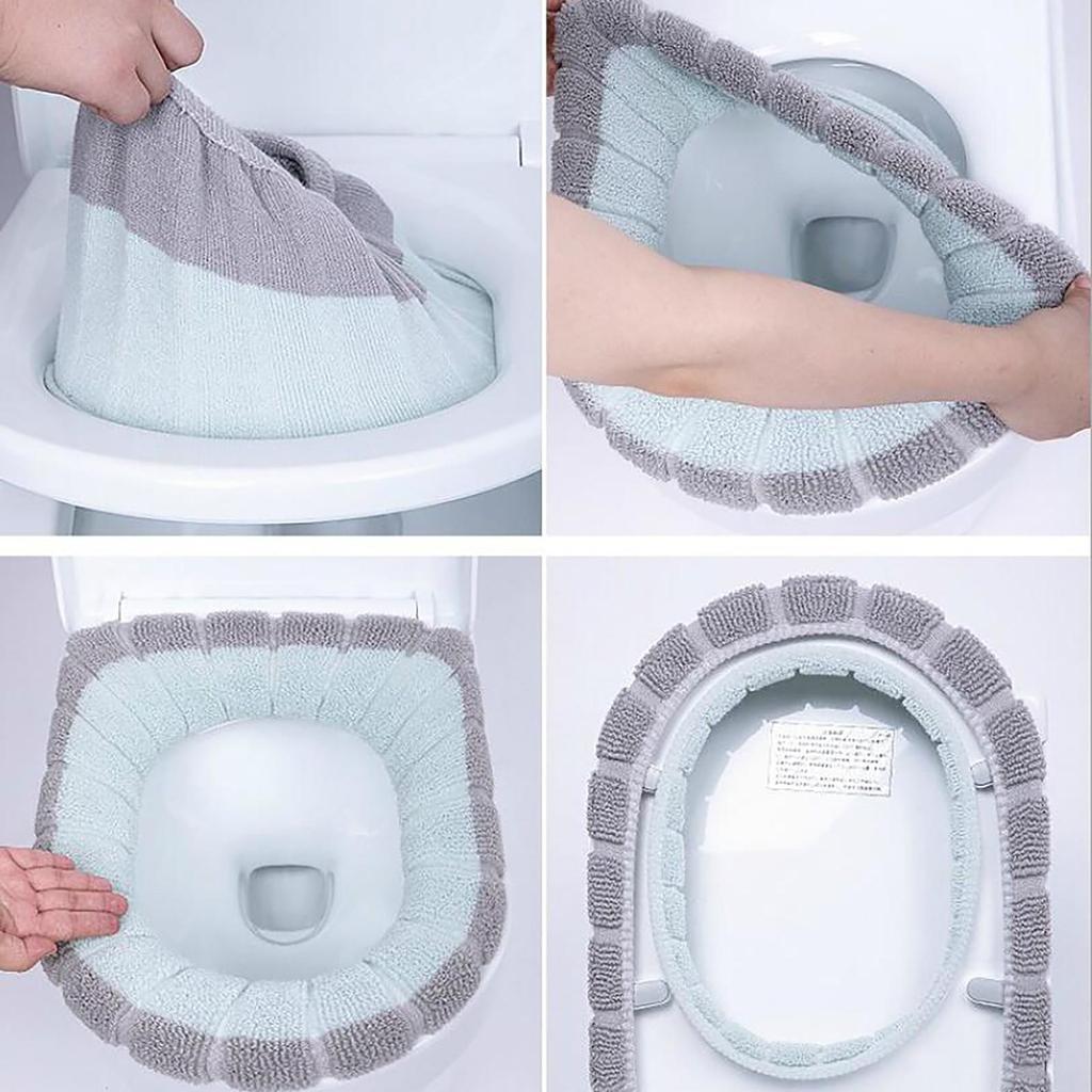 Winter Warm Toilet Seat Pad Bathroom Toilet Pad Washable Toilet Warm Fittings