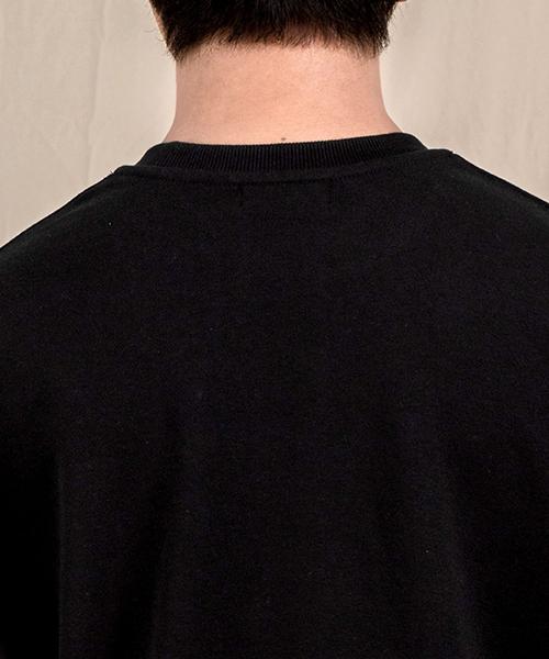 Ellamo French Terry Zipper Pocket Oversized Sweatshirt [Black]